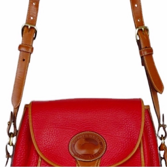 Vintage Dooney & Bourke Dover Drawstring Case Shoulder Crossbody Bag Red - Picture 15 of 16